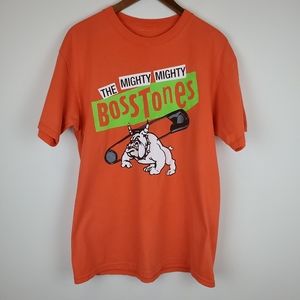 The Mighty Mighty Bosstones Authentic Orange Bulldog with Safety Pin T-shirt